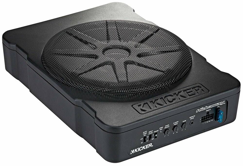 Kicker Hideaway 10" compact powered subwoofer with 180-watt