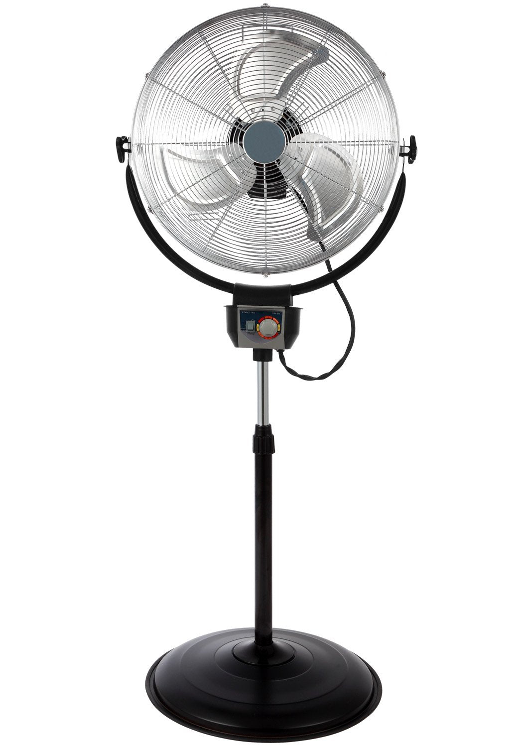 20" Industrial Grade HV Oscil Stand Fan - Chrome Grill