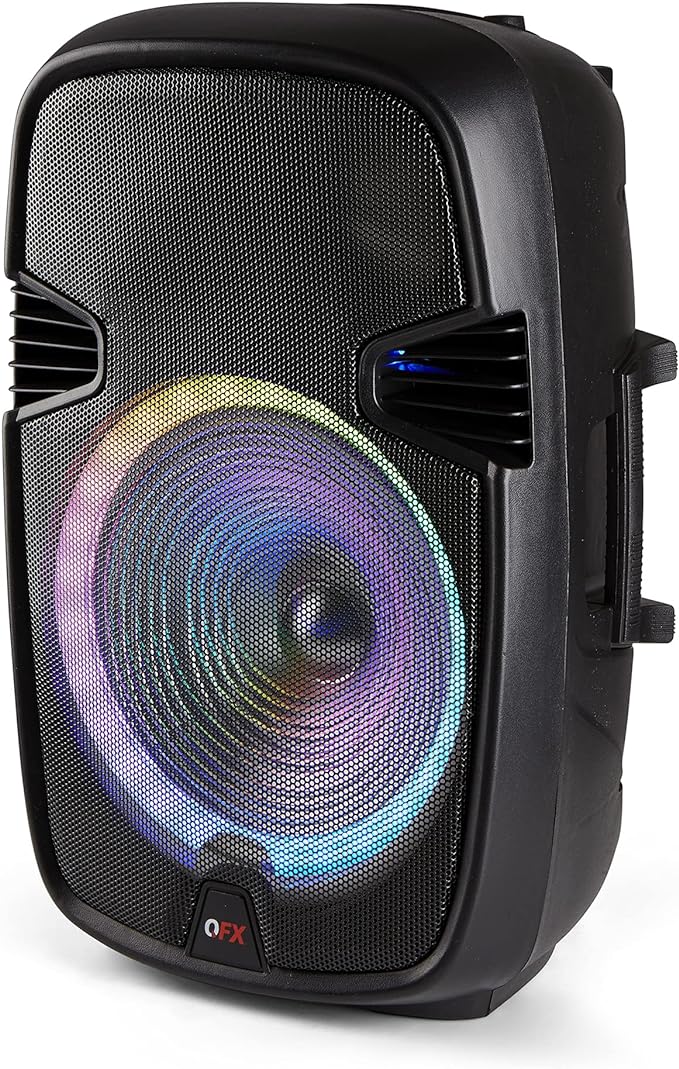 QFX RADIO BOCINA AMPLI 15" FM/BT/ LED LIGHTS