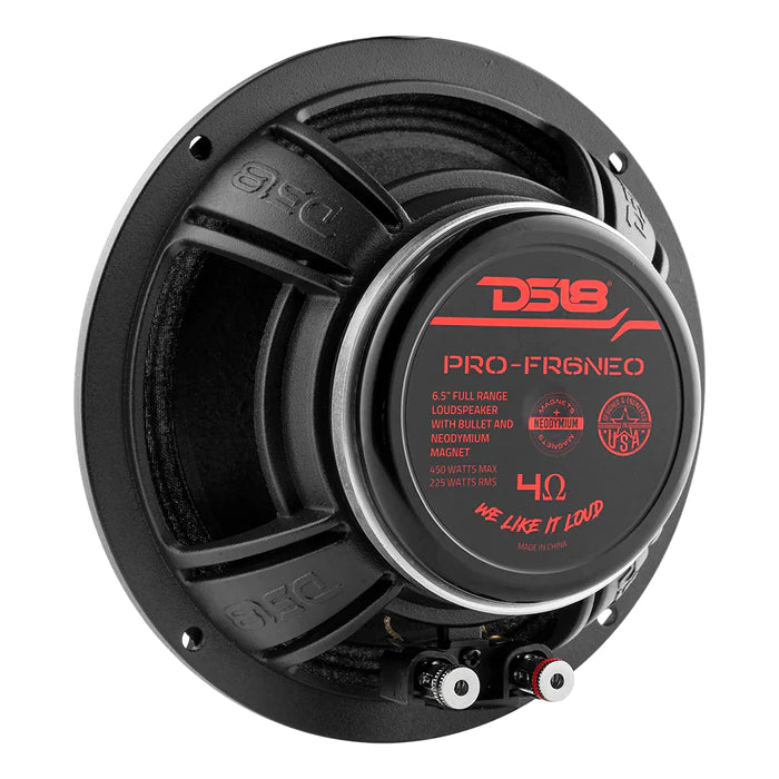 DS18 6.5" Neodymium Full-Range Loudspeaker with Bullet 450 Watts 4-Ohm with Grill