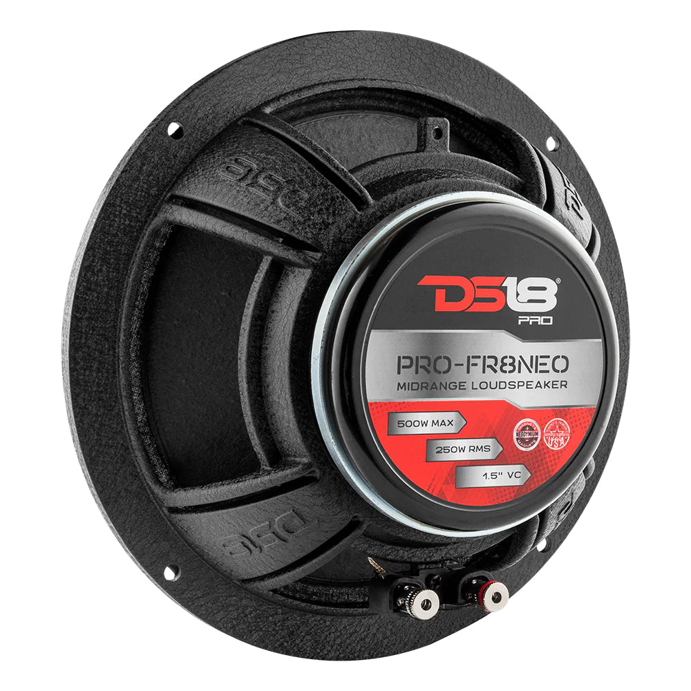 DS18 8" Neodymium Bullet Full-Range Loudspeaker 500 Watts 4-Ohm With Grill