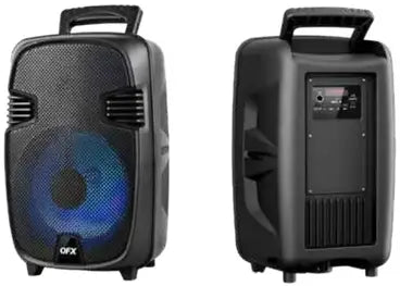 QFX 8†BLUETOOTH RECHARGEABLE SPEAKER WITH LED PARTY LIGHTS