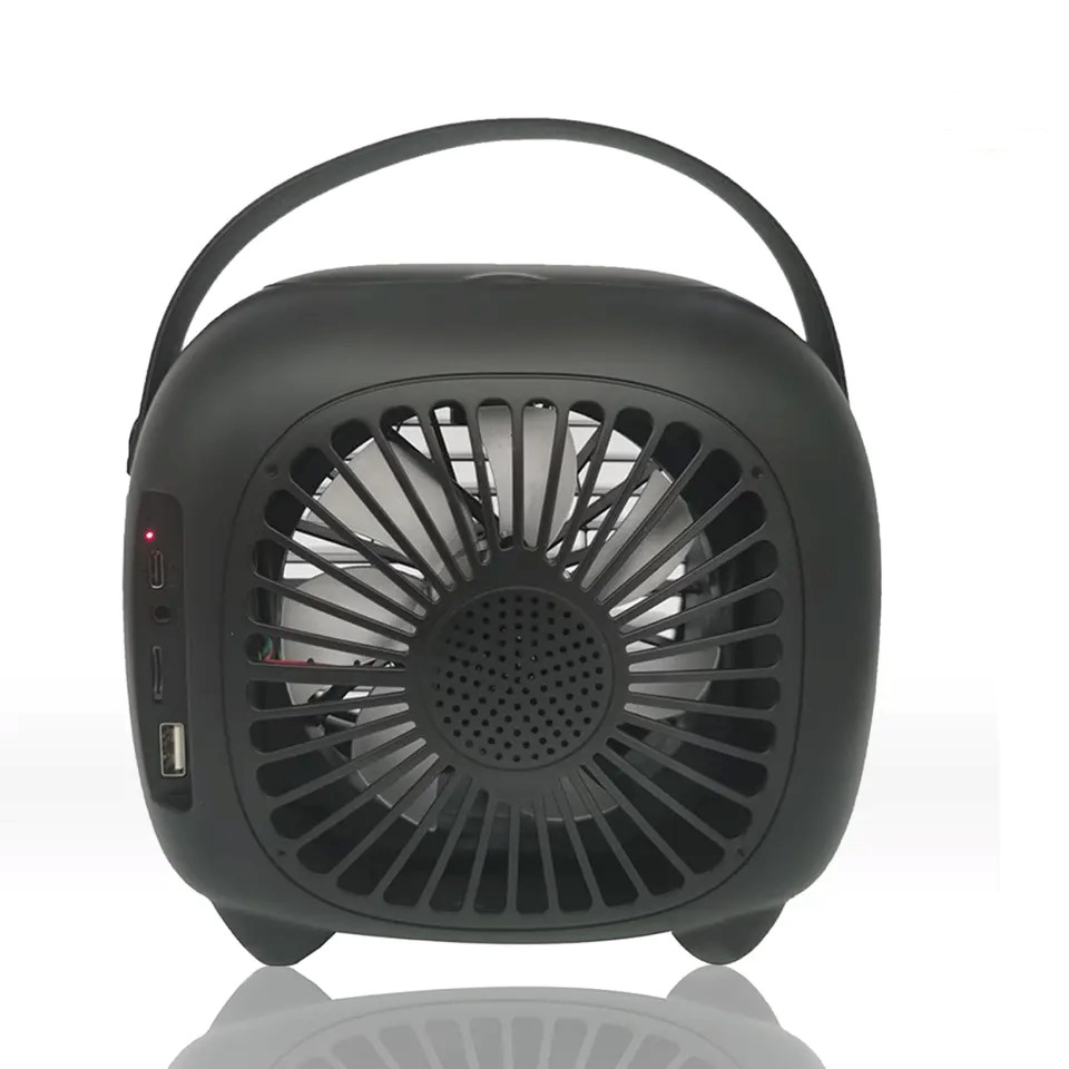 QFX BLUETOOTH RECHARGEABLE SPEAKER MIST HUMIDIFIER + 3-SPEED FAN