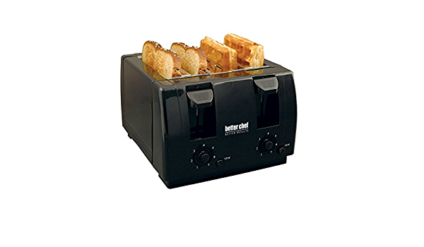 Better Chef 4 Slice Dual-Control Black Toaster IM-242B