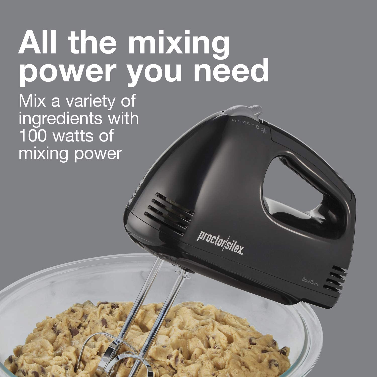 Proctor Silex Easy Mix 100W Hand Mixer - Black