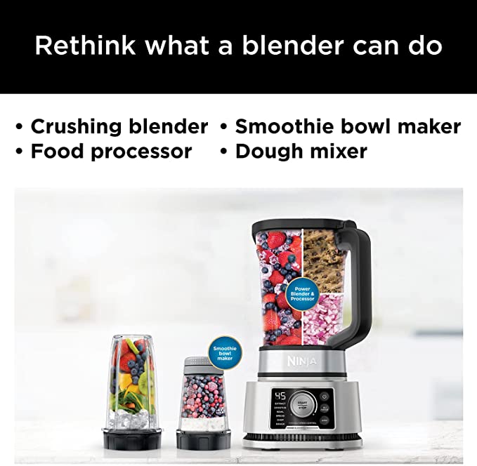 Ninja SS351 Foodi Power Blender & Processor System 1400 Watts(Refurbished)
