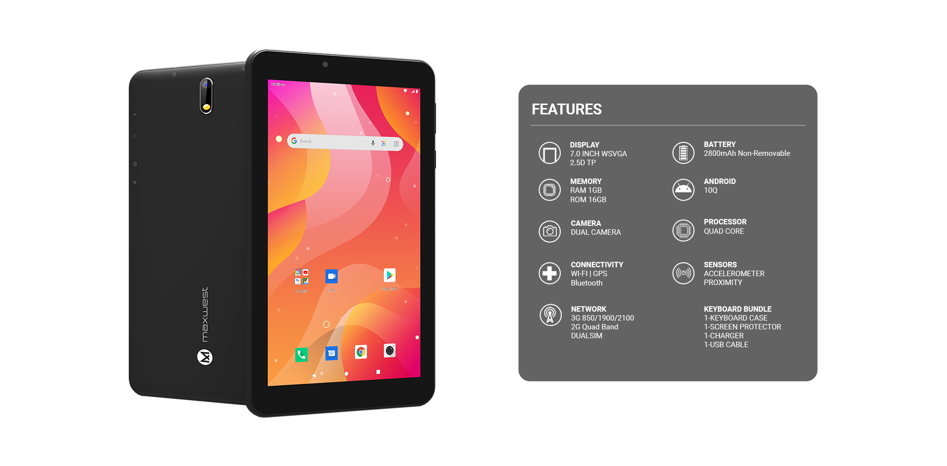 Maxwest Nitro 7″ Touch Unlocked Dual SIM Android Phone Tablet