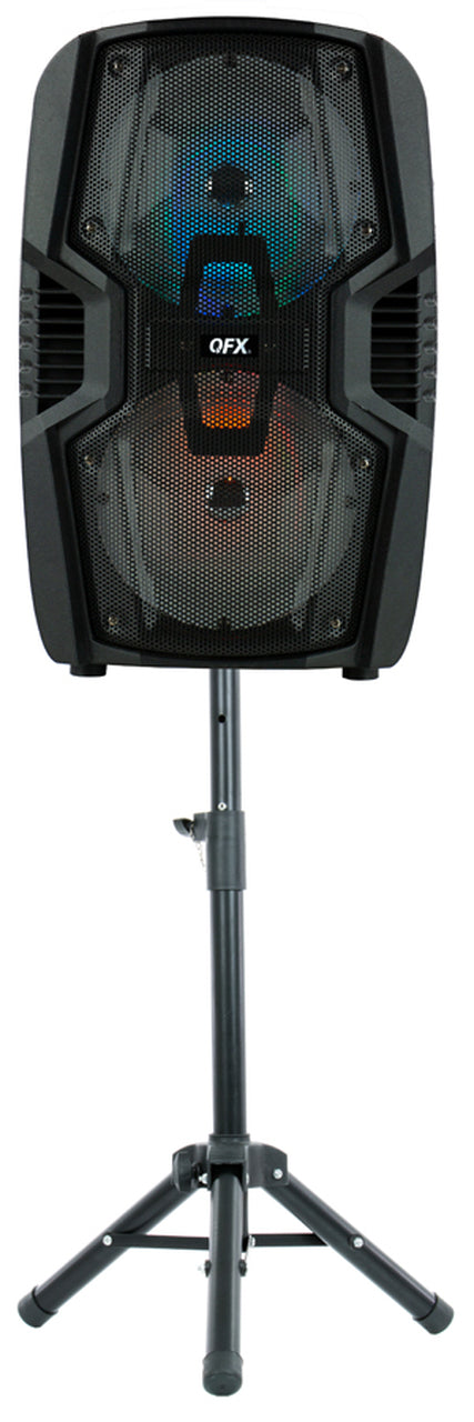 QFX PBX-268SM 2 x 6.5-Inch PA Portable Bluetooth Party Speaker USB & SD AUX