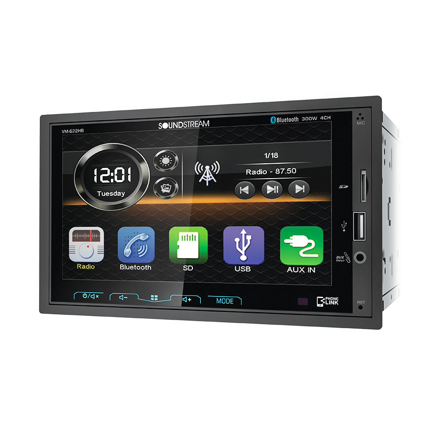 Soundstream VM-622HB 6.2†Mechless Double Din Headunit - Bluetooth- Entrega gratis en Tijuana