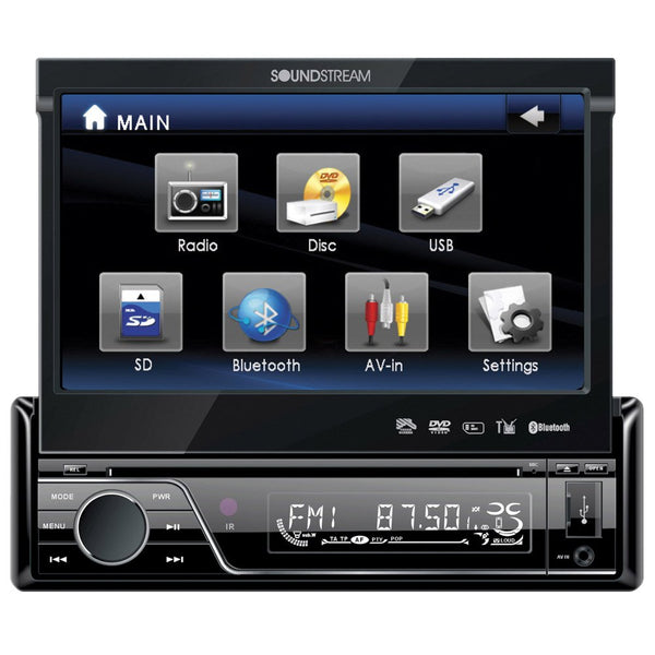 Soundstream Single-Din Bluetooth Stereo DVD Player with 7" w/Android Link