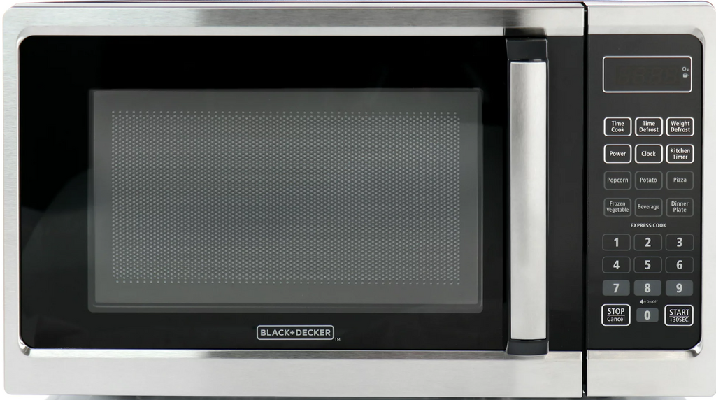 Black & Decker 0.9 Cu Ft 900W Digital Microwave Oven - Turntable Stainless Steel
