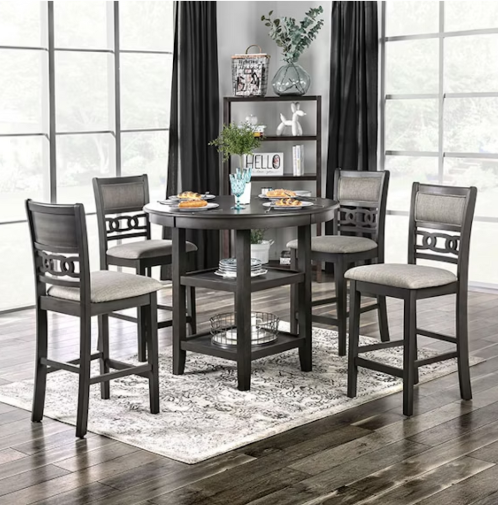 Furniture Mesa Alta  redonda con 4 sillas