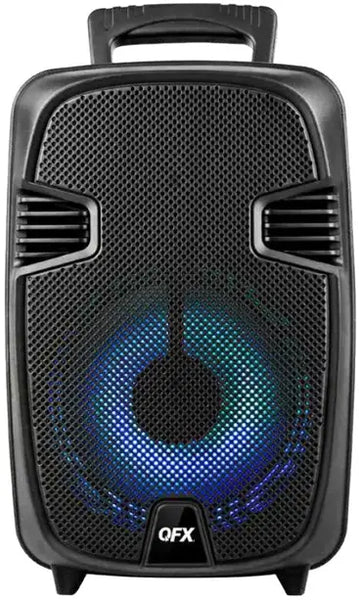 QFX 8â€ BLUETOOTH RECHARGEABLE SPEAKER WITH LED PARTY LIGHTS