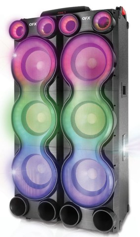 QFX 6X10â€ BLUETOOTH CABINET SPEAKER WITH LED PARTY LIGHTS