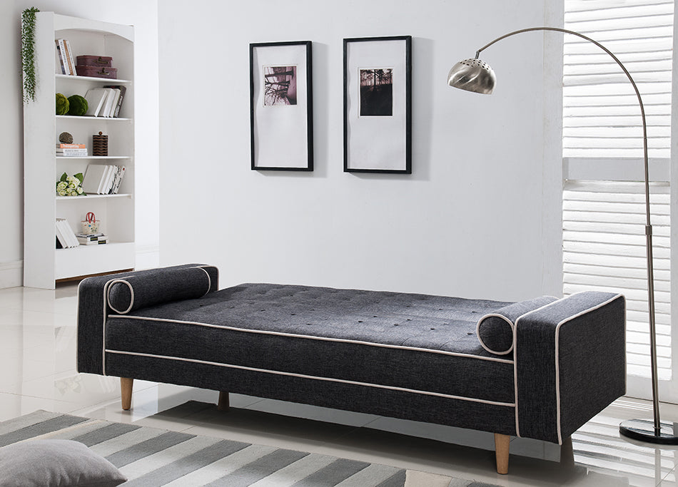 Sofa Cama (Futon) AcabadoTela Gris