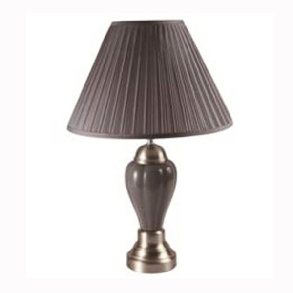 Crown Lampara De 26" De Porcelana De Niquel Satinado En Color Espresso