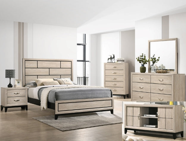Cama Queen c/1 Buro Tocador y Espejo