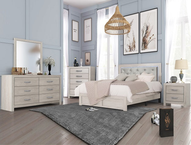 Bedroom Set Jaylen Queen Bed, Night stand, Dresser and Mirror