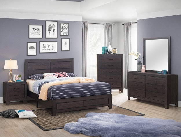 Cama Queen c/1 Buro Tocador y Espejo