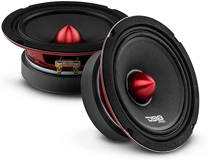 DS18 PRO-X6.4BM Loudspeaker 6.5" Midrange, Red Aluminum Bullet 500W Max