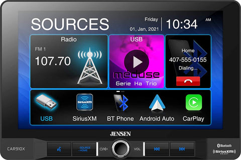 Jensen CAR910X 9" Mechless Multimedia Receiver with Apple CarPlay - Android Auto