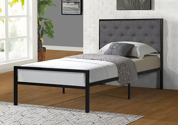 Cama Individual  Metal Gris