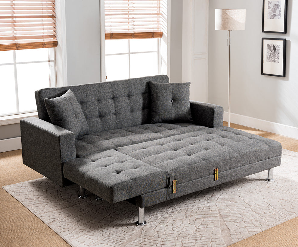 Sofa Chaise Acabado Tela Gris