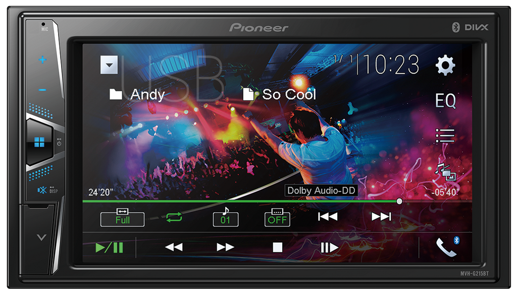 Pioneer MVH-G215BT - In-Dash Double-DIN Digital Media - Bluetooth