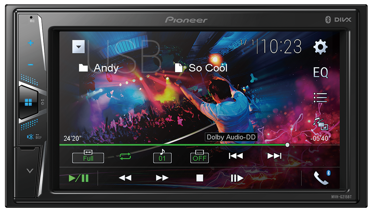 Pioneer MVH-G215BT - In-Dash Double-DIN Digital Media - Bluetooth