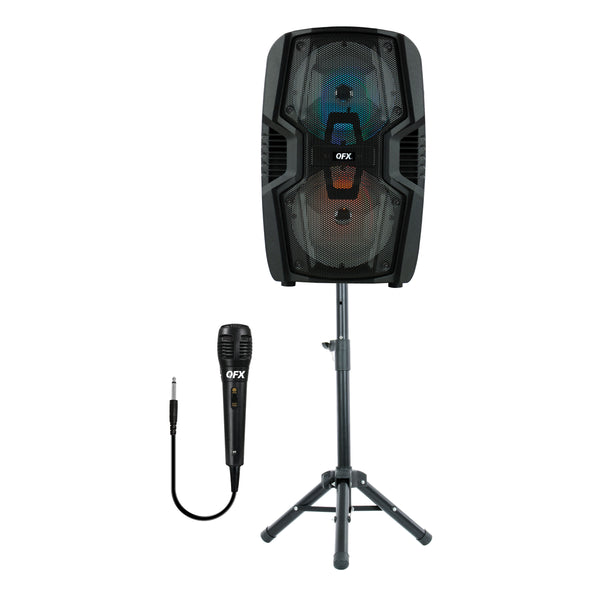 QFX PBX-268SM 2 x 6.5-Inch PA Portable Bluetooth Party Speaker USB & SD AUX