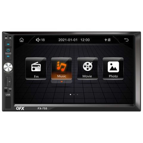 QFX FX-755 Car Stereo 7â€ Touchscreen Bluetooth AM/FM Radio - MP3 PLAYER