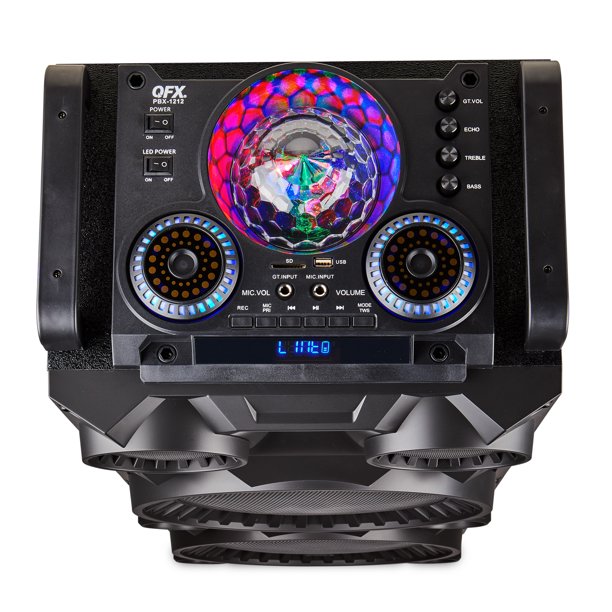 QFX PBX-1215 Dual 12" Bluetooth Speaker with Party Lights