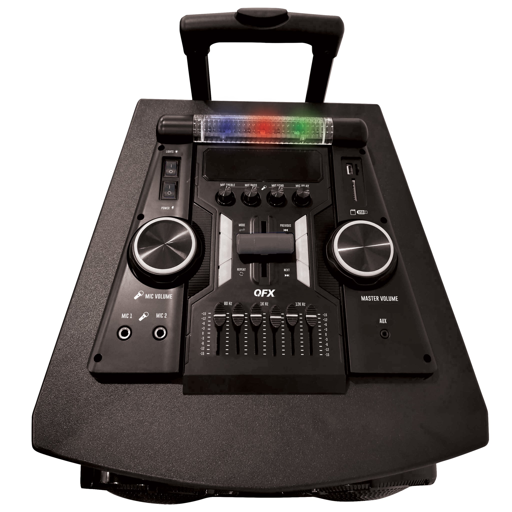 QFX DUAL 12" Professional Bluetooth Speaker LED Party Lights