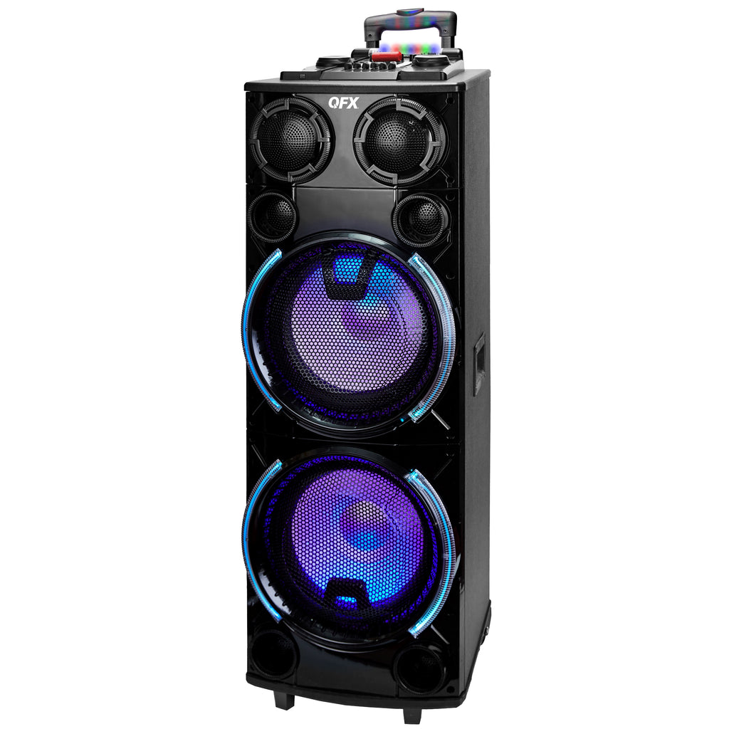 QFX DUAL 12" Professional Bluetooth Speaker LED Party Lights