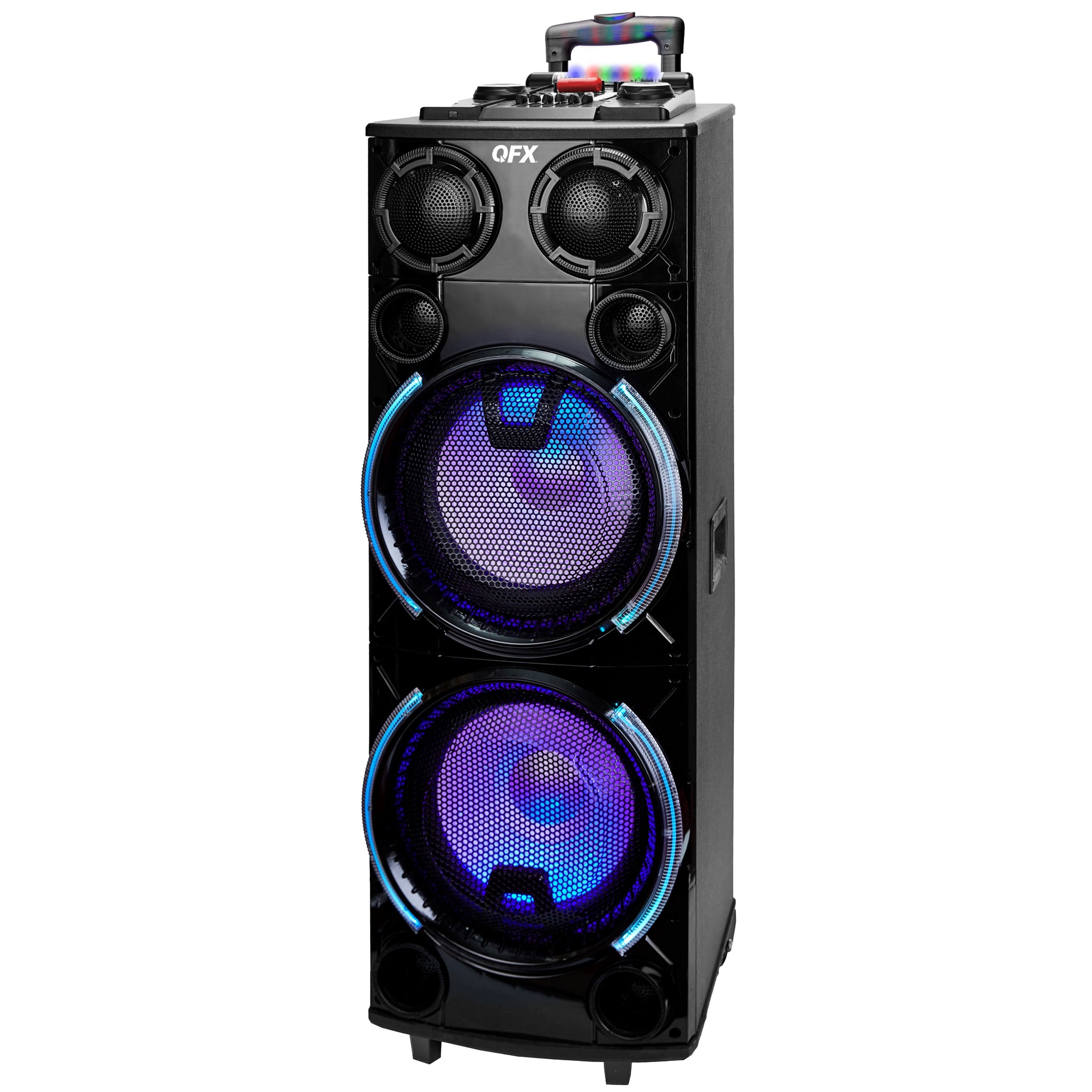 QFX DUAL 12" Professional Bluetooth Speaker LED Party Lights