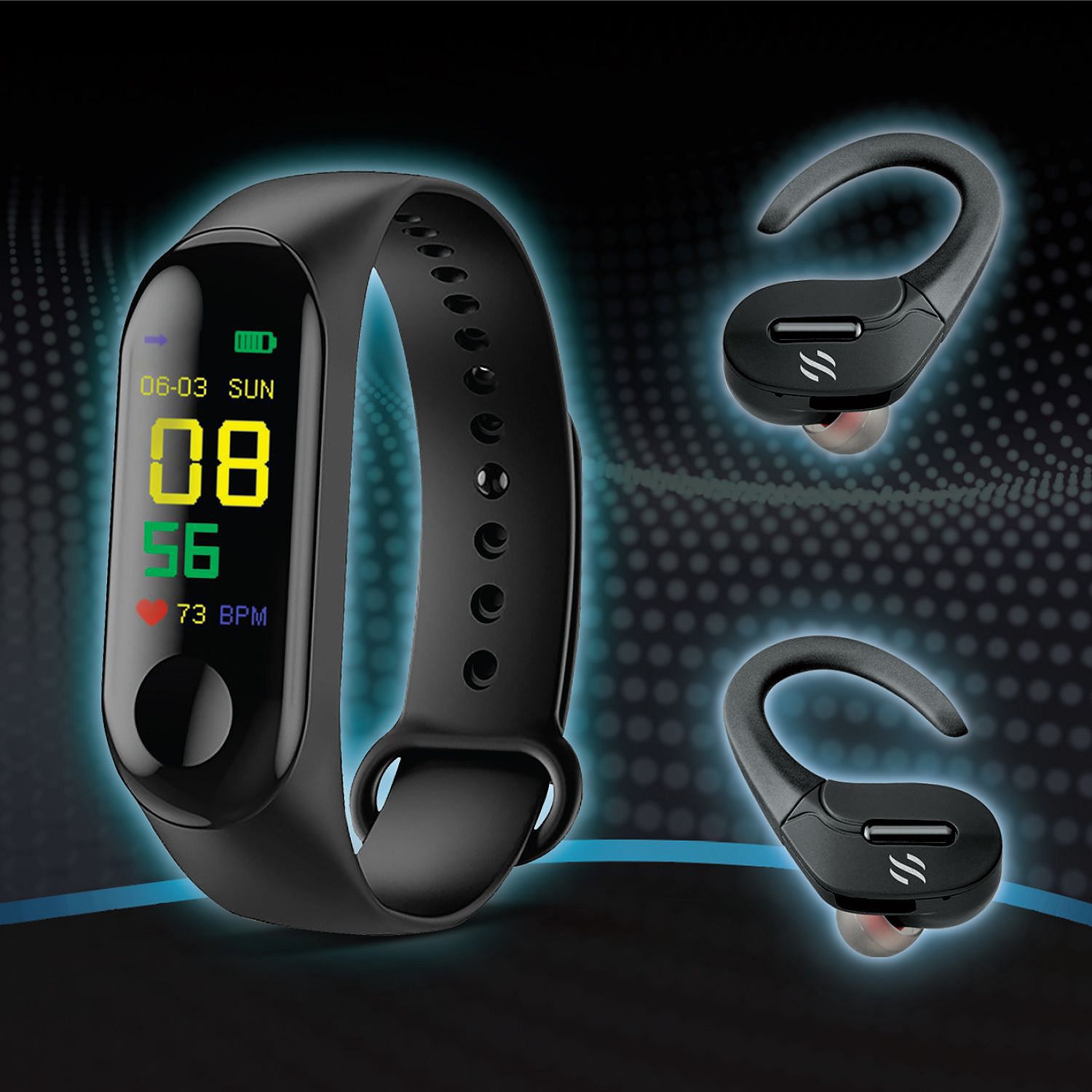 Slide Fitness Tracker & True Wireless Sport Earbuds