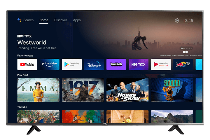 TCL 43" Class 4-Series 4K UHD HDR LED Smart TV Android w/tv wall mount(Refurbished) Tv's ONLY for delivery in San Diego and Tijuana