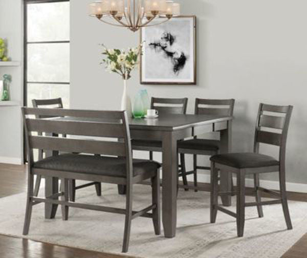 Comedor de Madera Alto  C/4 Sillas y Banca