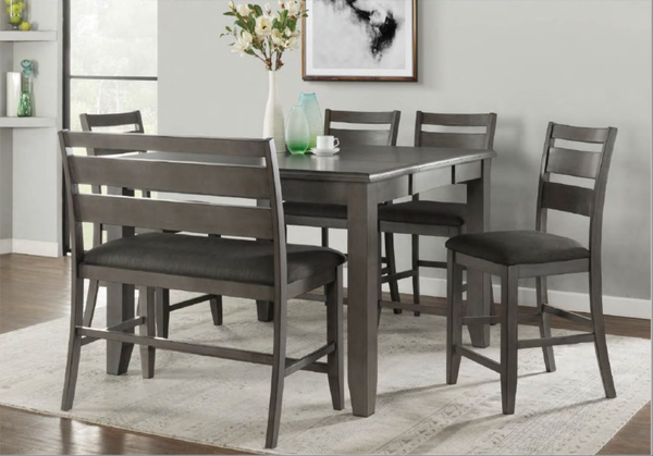 Comedor de Madera Alto  C/4 Sillas y Banca