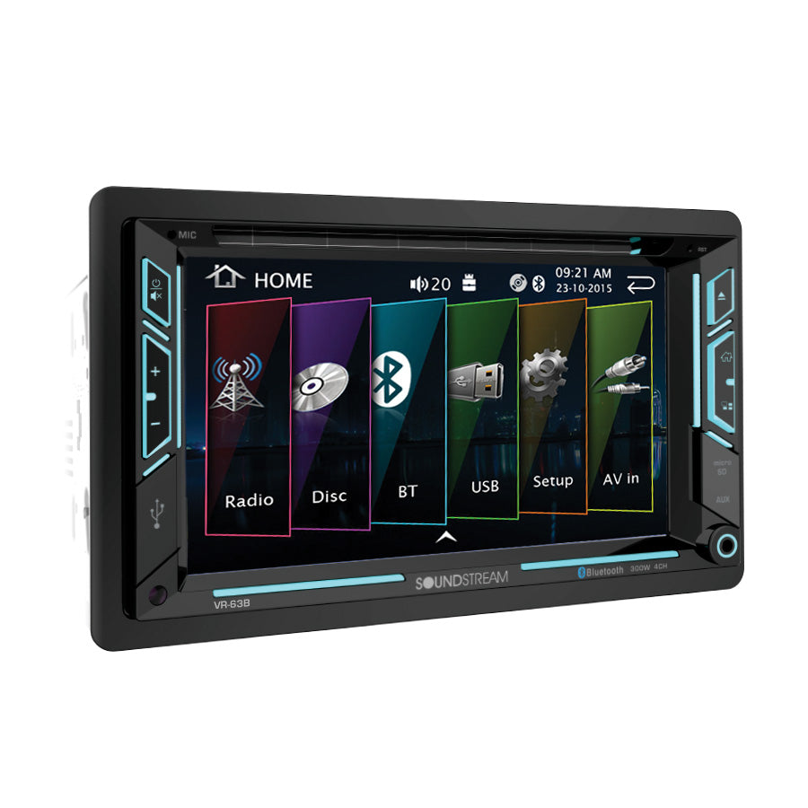 Soundstream VR-63B Stereo 6.2â€ Touchscreen BT 4.0 - 2-DIN DVD CD/MP3